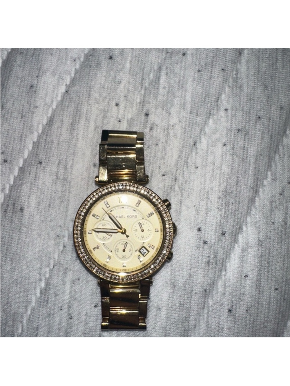 Michael Kors Gold Crystal-Trim Women's Bracelet Watch